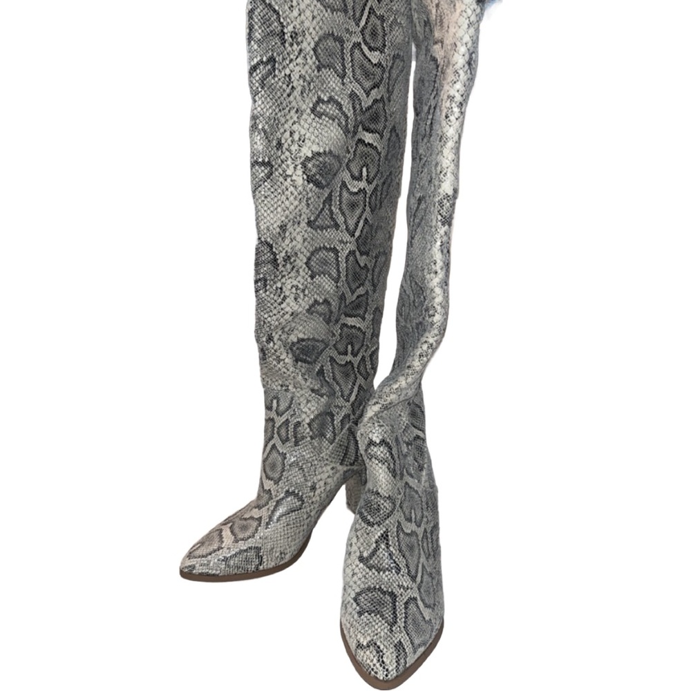 Express Snakeskin Heeled Boots